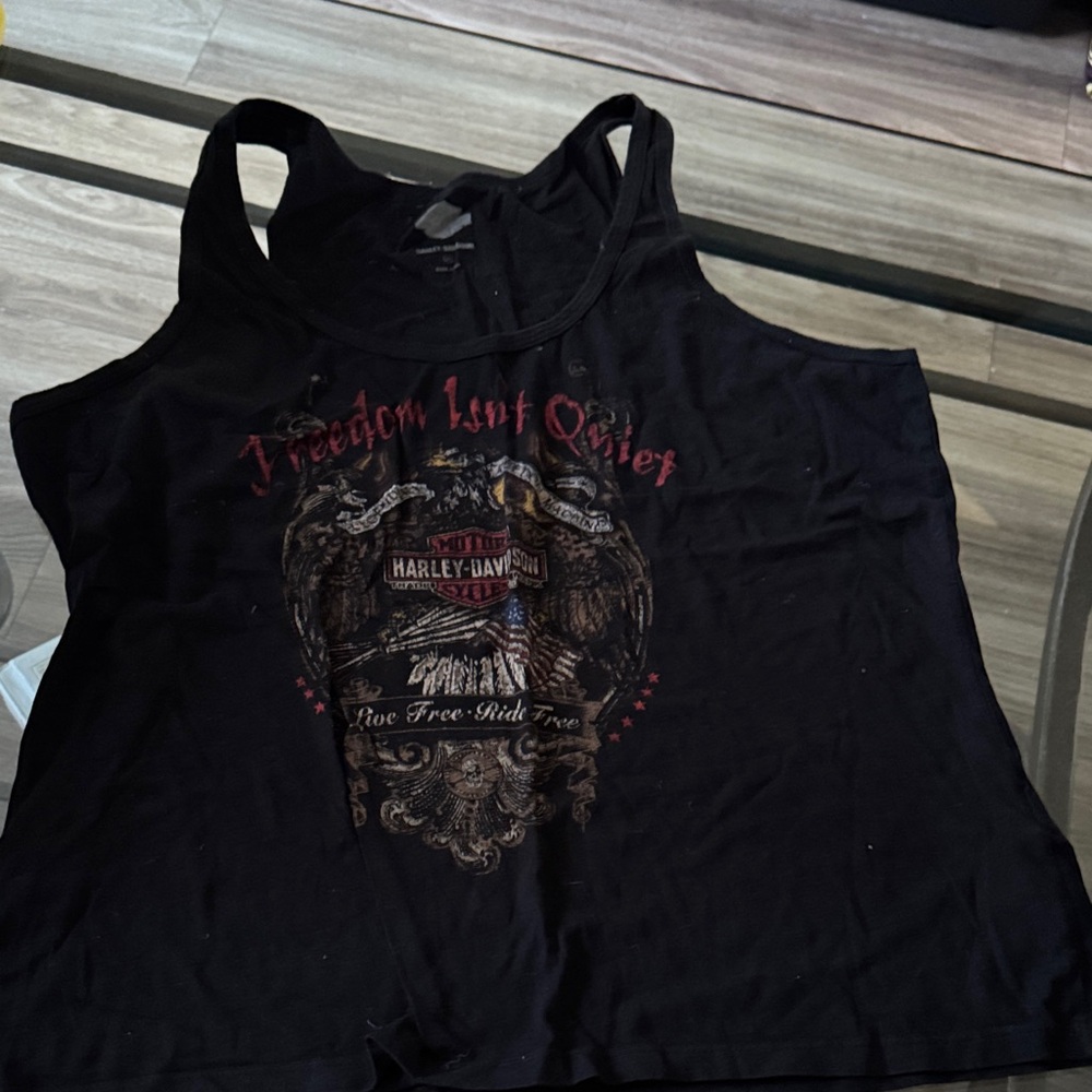 Harley-Davidson Black Women’s Graphic Racerback Tank with Red Accents set of 7